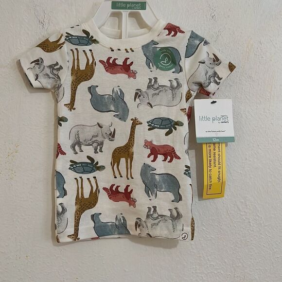 Carter’s Baby Little Planet 100% Organic Cotton Wild Life Print PJ’s Size 12 Mo - Picture 4 of 4